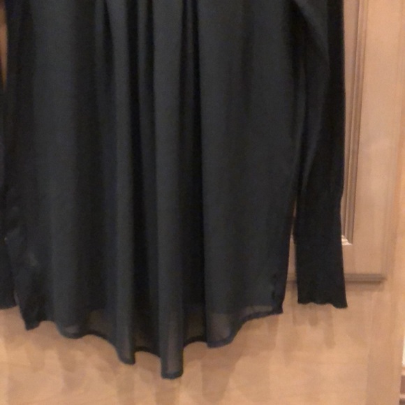 New J Brand 100% merino wool turtleneck back silky semi sheer panel sweater - Picture 7 of 10